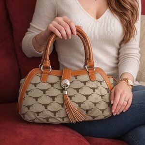 NWT Texas LonghornsTan and Brown Handbag w/ tassels